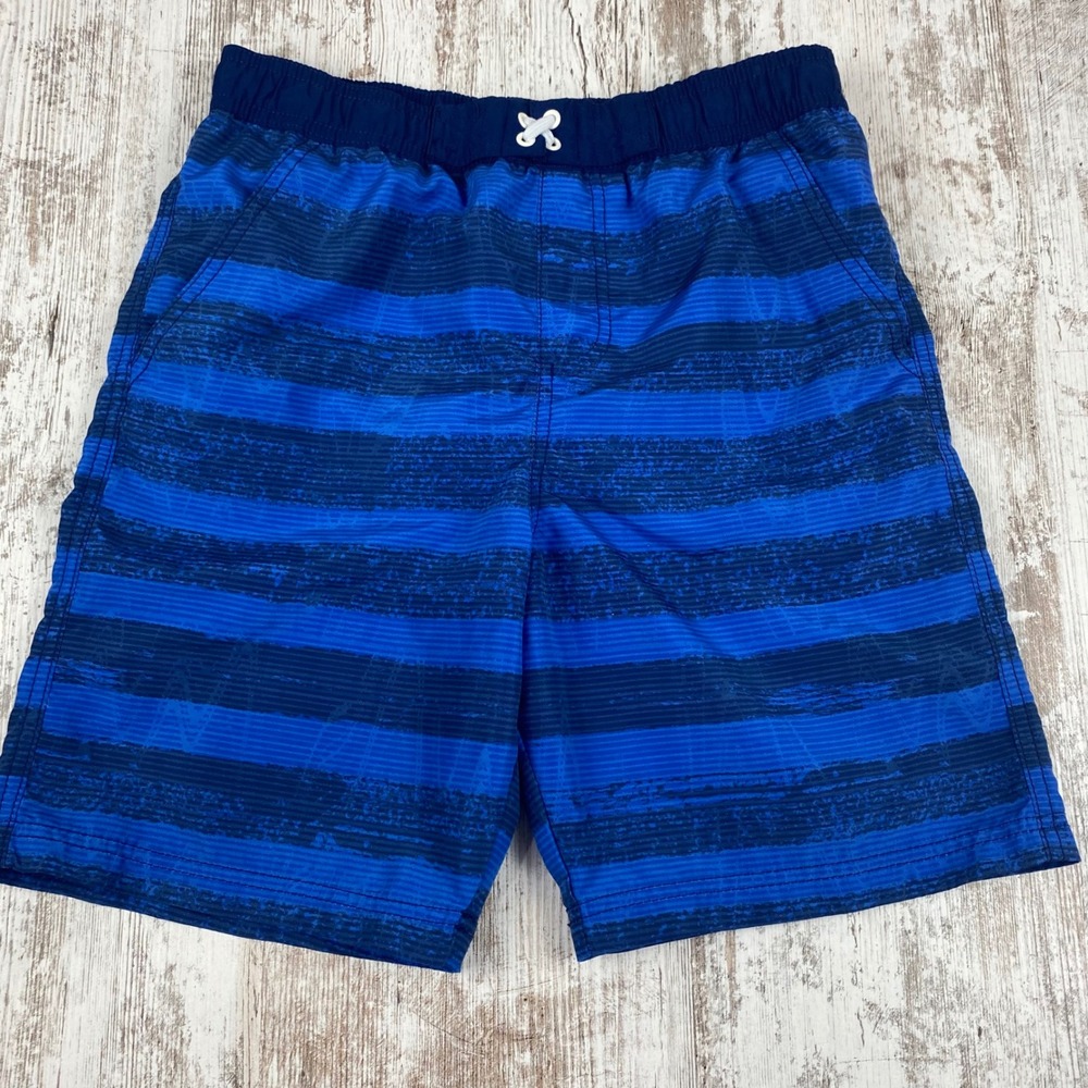 iXtreme‎ Boys Blue Space Dye Striped Swim Trunks Youth Size 14 Mesh Lined